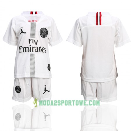 Koszulka Paris Saint-Germain Jodan Biały Dziecięcy Trzeci Stroje Piłkarskie 2018/19 Krótki Rękaw